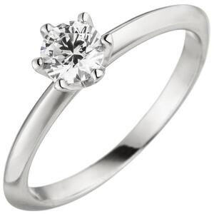 Damen Ring 585 Gold Weigold 1 Diamant Brillant 0,70 ct. Solitr (Gre: 56)