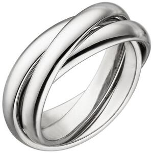 Damen Ring verschlungen 3 Ringen 925 Sterling Silber (Gre: 60)