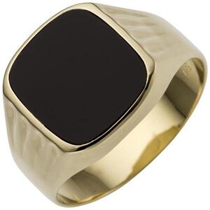 Herren Ring 585 Gold Gelbgold 1 Onyx (Gre: 58)