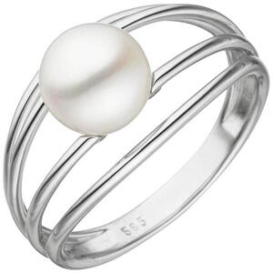 Damen Ring 585 Weigold 1 Perle Perlenring (Gre: 54)