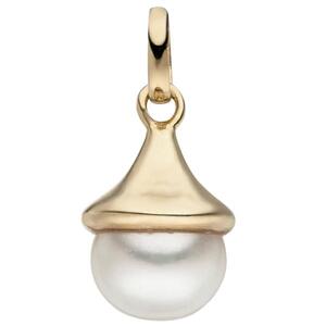Anhnger 925 Silber gold vergoldet 1 Swasser Perle Perlenanhnger