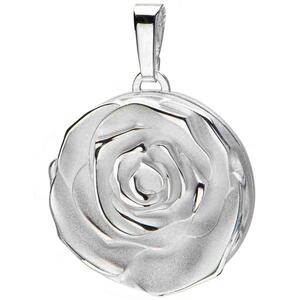 Medaillon Rose 925 Sterling Silber matt fr 1 Foto
