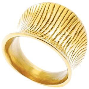 Damen Ring Edelstahl gelbgoldfarben beschichtet breit (Gre: 52)