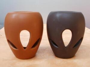 Duftlampe aus Keramik in Braun oder Dunkelbraun (Farbe: braun)