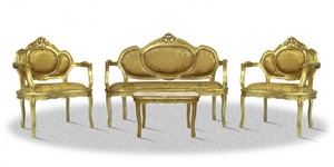Casa Padrino Antik Stil Salon Set Gold - Luxus Barock Kollektion