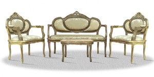 Casa Padrino Barock Salon Set Antik Gold - Luxus Antik Stil Wohnzimmermbel