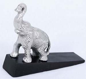 Casa Padrino Trstopper Elefant Silber / Schwarz - Luxus Accessoires
