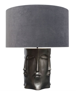 Casa Padrino Luxus Tischlampe in bronze schwarz mit anthrazitfarbenen Lampenschirm 60 x H. 73 cm - Hotel Restaurant Lampen