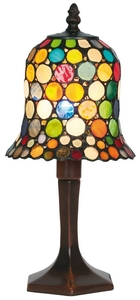 Casa Padrino Tiffany Tischleuchte / Hockerleuchte Mehrfarbig  16 x H. 36 cm - Handgefertigte Tiffany Dekoleuchte