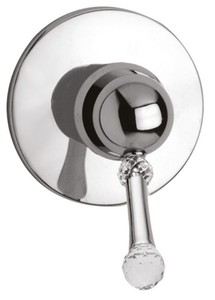 Luxus Dusch Unterputz-Einhebelmischer mit Swarovski Kristallglas Silber  11,5 cm - Badezimmer Armaturen Made in Italy
