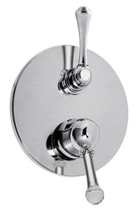 Luxus Dusch Unterputz-Einhebelmischer mit 3-Ausgngen & Umstellung Silber  19 cm - Luxus Qualitt Made in Italy