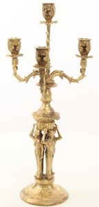 Casa Padrino Barock Kerzenstnder Set Gold 16 x 16 x H. 42 cm - Barockstil Kerzenhalter aus vergoldeter Bronze