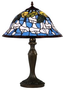 Casa Padrino Tiffany Tischlampe Mehrfarbig  40,5 x H. 59 cm - Luxus Tischleuchte aus zahlreichen Glas Mosaik Stcken