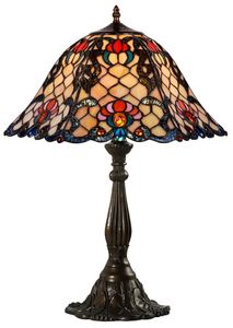 Casa Padrino Tiffany Tischleuchte Mehrfarbig  44,5 x H. 61 cm - Handgefertigte Luxus Tischlampe aus zahlreichen Glas Mosaik Stcken