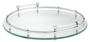 Casa Padrino Luxus Tablett / Serviertablett Silber  40 x H. 7 cm - Gastronomie Accessoires