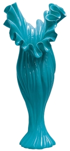 Casa Padrino Designer Blumenvase Blau B. 33 cm Hhe 81 cm - Dekovase