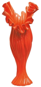 Casa Padrino Designer Blumenvase Orange B. 33 cm Hhe 81 cm - Dekovase