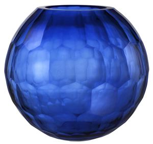 Casa Padrino Glas Vase / Blumenvase Blau  30 x H. 26 cm - Luxus Wohnzimmer Deko 
