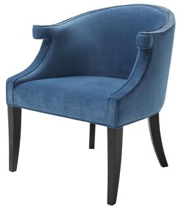 Casa Padrino Luxus Salon Sessel mit Armlehnen Blau / Schwarz 70 x 70 x H. 83 cm - Hotel Mbel