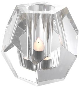 Casa Padrino Luxus Teelichthalter 16 x 16 x H. 15 cm - Kristallglas Deko Accessoires