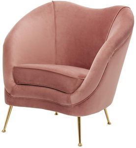 Casa Padrino Luxus Salon Sessel Rosa / Messing 85 x 77 x H. 80 cm - Luxus Kollektion