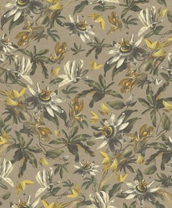 Casa Padrino Luxus Papiertapete Pflanzen Hellbraun / Mehrfarbig - 10,05 x 0,53 m - Tapete Mustertapete Botanisch Blumen 