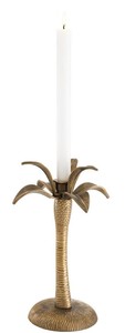 Casa Padrino Luxus Kerzenhalter Vintage Messingfarben  20 x H. 30 cm - Messing Kerzenstnder im Palmen Design