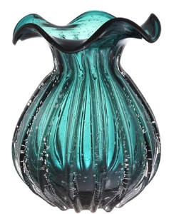 Casa Padrino Glas Vase / Blumenvase Grn  26 x H. 33 cm - Luxus Wohnzimmer Deko 
