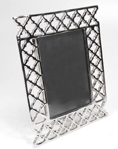 Casa Padrino Designer Messing Bilderrahmen Silber 22 x 5 x H. 27,5 cm - Luxus Deko Accessoires