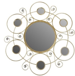 Casa Padrino Designer Wandspiegel Gold  50 cm - Designer Spiegel 