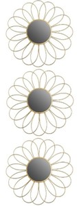 Casa Padrino Designer Spiegel / Wandspiegel 3er Set Gold  25 cm - Deko Accessoires