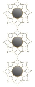 Casa Padrino Designer Spiegel Set Gold  25 cm - Wandspiegel 3er Set 