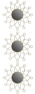 Casa Padrino Designer Metall Spiegel Set Gold  25 cm - Wandspiegel 3er Set 