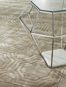 Casa Padrino Luxus Viskose Wohnzimmerteppich Sandfarben - Verschiedene Gren - Handgewebter Luxus Teppich