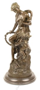 Casa Padrino Luxus Bronze Skulptur Das Band Der Liebe Bronze / Gold / Grau 30,5 x 24 x H. 54,8 cm - Dekofigur mit Marmorsockel