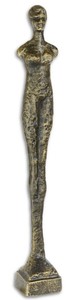 Casa Padrino Designer Gusseisen Figur Stehende Frau Antik Gold 6,3 x 6,1 x H. 42,2 cm - Luxus Dekofigur 
