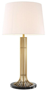 Casa Padrino Luxus Tischleuchte Gold / Schwarz / Wei  45 x H. 86 cm - Designer Lampe mit Lampenschirm