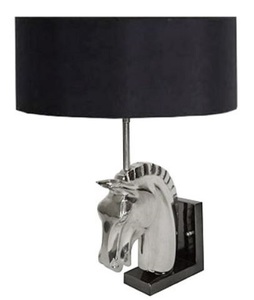 Casa Padrino Designer Wandleuchte Pferdekopf Silber / Schwarz 18 x 8 x H. 40 cm - Luxus Mbel