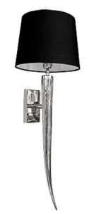 Casa Padrino Designer Wandleuchte Silber / Schwarz 15 x 7 x H. 71 cm - Hotel & Restaurant Wandlampe mit Lampenschirm