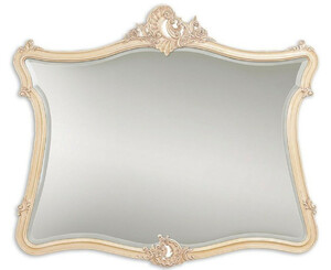 Casa Padrino Luxus Barock Spiegel Creme / Beige 146 x 6 x H. 125 cm - Mahagoni Wandspiegel im Barockstil - Antik Stil Garderoben Spiegel - Wohnzimmer Spiegel - Barock Mbel
