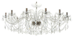 Casa Padrino Luxus Barock Kristall Kronleuchter Silber  120 x H. 65 cm - Prunkvoller Kronleuchter mit edlem Kristallglas und Glas Armen - Edel & Prunkvoll