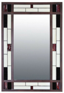 Casa Padrino Luxus Tiffany Wandspiegel Mehrfarbig 50 x H. 75 cm - Rechteckiger Art Deco Wohnzimmer Spiegel - Schlafzimmer Spiegel - Garderoben Spiegel - Luxus Tiffany Mbel