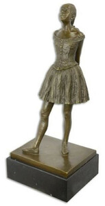 Casa Padrino Luxus Bronze Deko Skulptur Mdchen Ballerina 31,3 x 27 x H. 73,8 cm - Groe Bronze Skulptur mit Marmorsockel - Bronze Figur - Dekofigur - Wohnzimmer Deko - Luxus Deko Accessoires