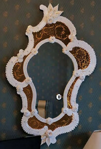 Casa Padrino Luxus Barock Spiegel Wei / Gold - Prunkvoller Wandspiegel im Venezianischen Stil - Hotel Mbel - Schloss Mbel - Barock Mbel - Luxus Mbel im Barockstil - Made in Italy