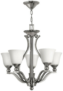 Casa Padrino Luxus Art Deco Kronleuchter Silber / Wei  61 x H. 62,5 cm - Runder Metall Kronleuchter mit Glas Lampenschirmen - Wohnzimmer Kronleuchter - Art Deco Leuchten - Luxus Leuchten