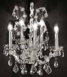 Casa Padrino Luxus Barock Wandleuchte Silber 42 x 32 x H. 53 cm - Prunkvolle Barockstil Wandlampe mit venezianischen Kristallglas - Edel & Prunkvoll - Luxus Qualitt - Made in Italy