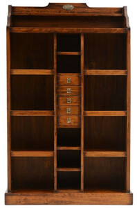 Casa Padrino Luxus Vintage Stil Bcherschrank Braun / Messing 105 x 35 x H. 169 cm - Massivholz Regalschrank - Wohnzimmer Schrank - Bro Schrank - Bro Mbel - Luxus Vintage Stil Mbel