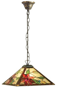 Casa Padrino Luxus Tiffany Hngeleuchte Mehrfarbig 43 x 43 x H. 75 cm - Art Deco Tiffany Hngelampe - Wohnzimmer Hngeleuchte - Deko Hngeleuchte - Art Deco Leuchten - Luxus Tiffany Leuchten