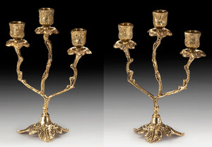Casa Padrino Luxus Barock Kerzenhalter Set Gold 17 x H. 26 cm - Handgefertigte Barockstil Bronze Kerzenstnder - Barock Deko Accessoires - Barock Interior - Barock Mbel - Edel & Prunkvoll