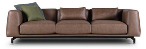 Casa Padrino Luxus Leder Sofa Vintage Braun / Schwarz / Silber 260 x 93 x H. 67 cm - Wohnzimmer Sofa mit hochwertigem Echtleder - Luxus Wohnzimmer Mbel - Hotel Mbel - Luxus Einrichtung